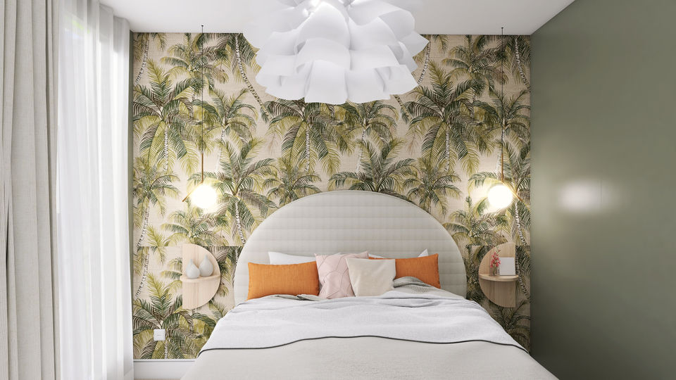 Projet déco Lucile - décoration d'intérieur nice - chambre - place du beau - papier peint 