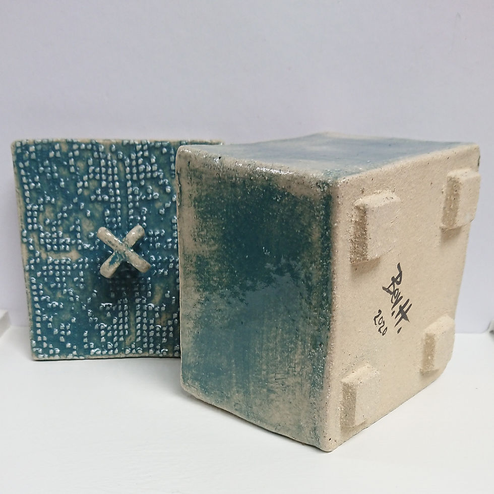 Thumbnail: SQUARE LIDDED VESSEL   (039)