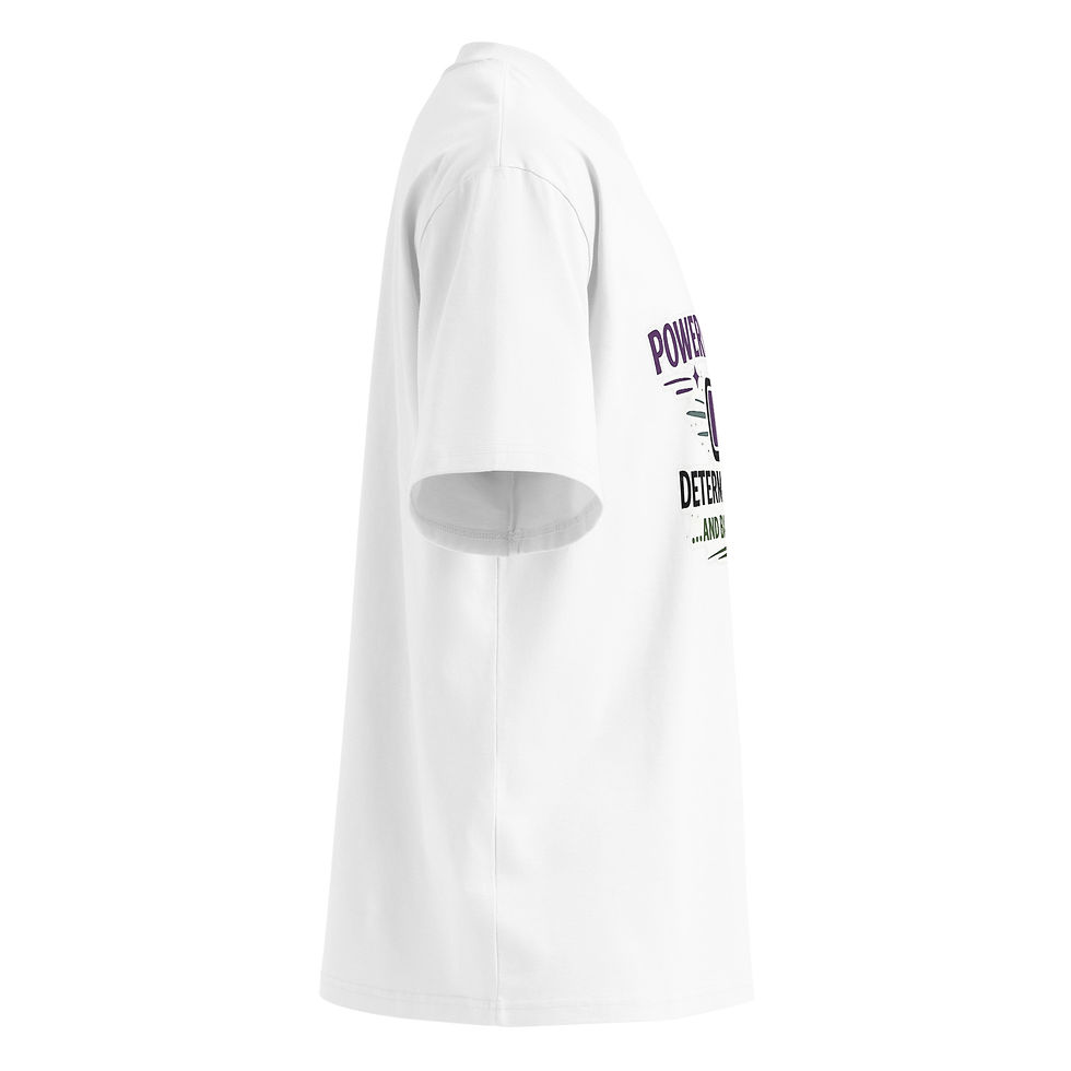 Thumbnail: Powered by… | Funny Wheelchair Oversized Organic T-Shirt