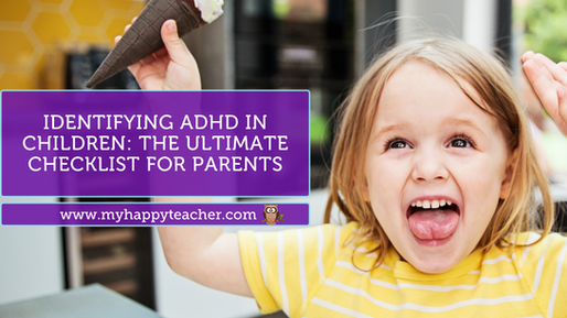 Excited young child holding ice cream, illustrating hyperactivity — featured image for blog post titled 'Identifying ADHD in Children: The Ultimate Checklist for Parents' on www.myhappyteacher.com.