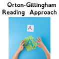 A child uses hands-on materials to shape the letter "A" on a blue surface, illustrating the Orton-Gillingham reading approach