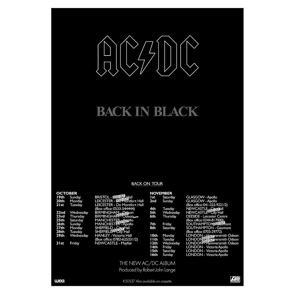 Thumbnail: AC/DC Back In Black 1980 Tour Print