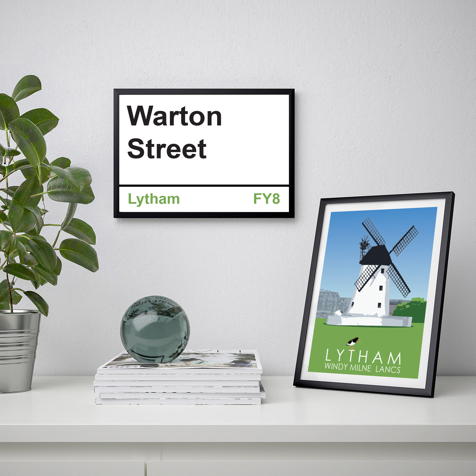 Framed bespoke road sign