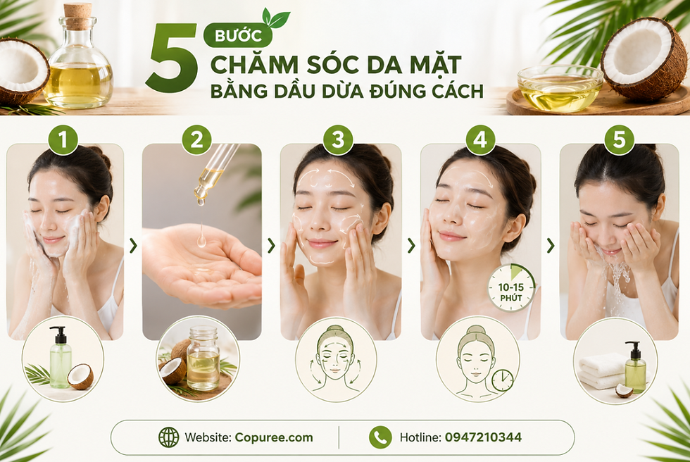 Cách chăm sóc da mặt bằng dầu dừa đúng cách