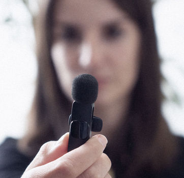 Nahaufnahme von einem mobilen Microphone