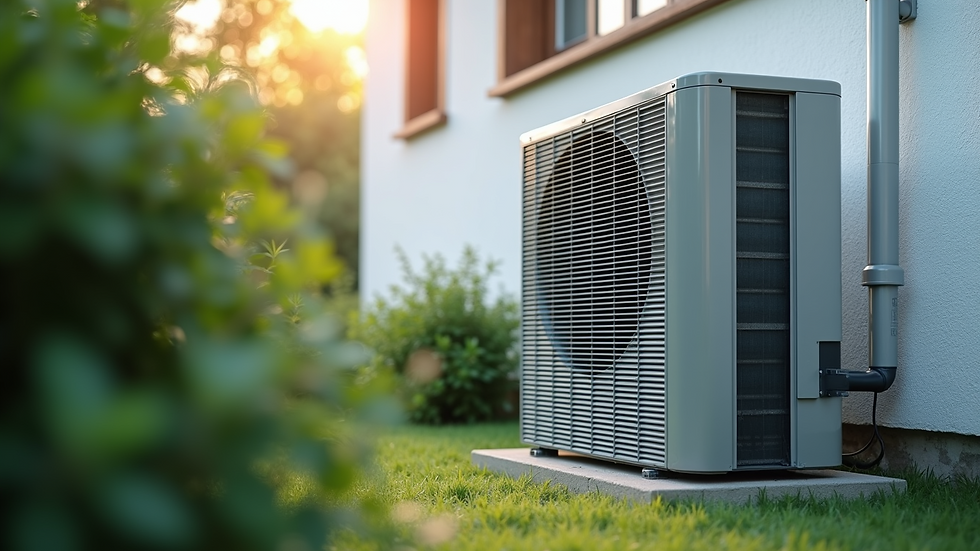 High angle view of a clean and well-maintained outdoor air conditioning unit