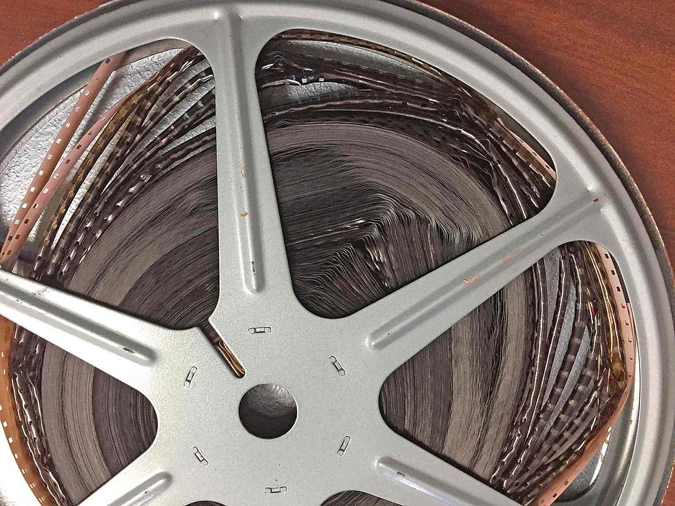 Old home movie film that is unviewable due to melting and deterioration