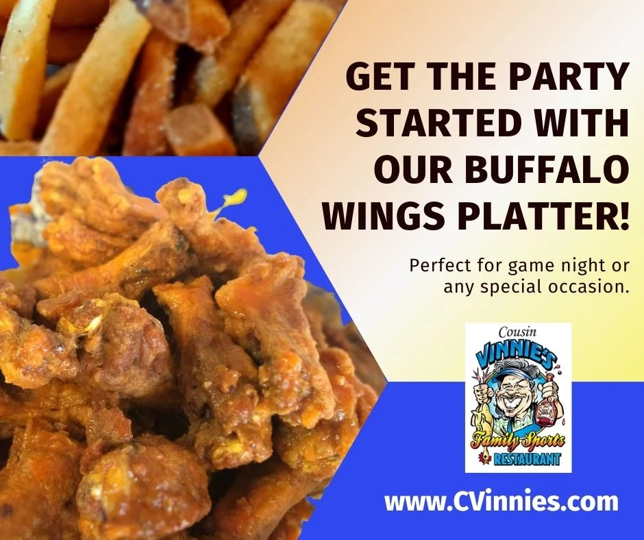 Party Platters of Wings, Fries, Onion rings