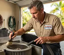 Maintenance on HVAC unit in The Villages Florida
