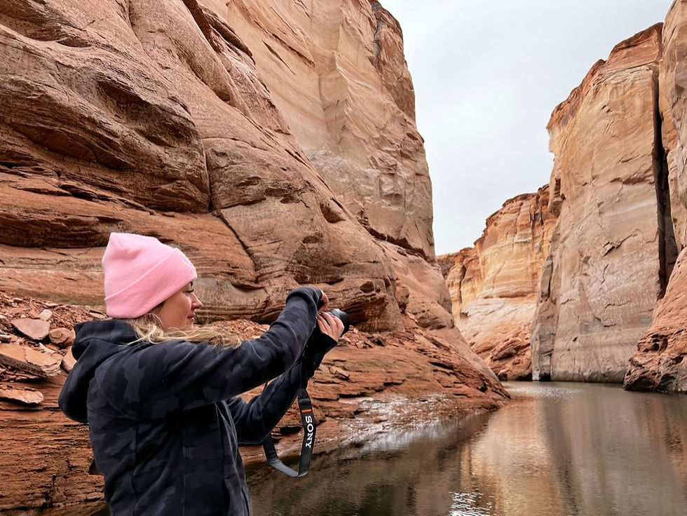 Visitors exploring Antelope Canyon, enjoying guided tours by Lake Powell Experience in the region.