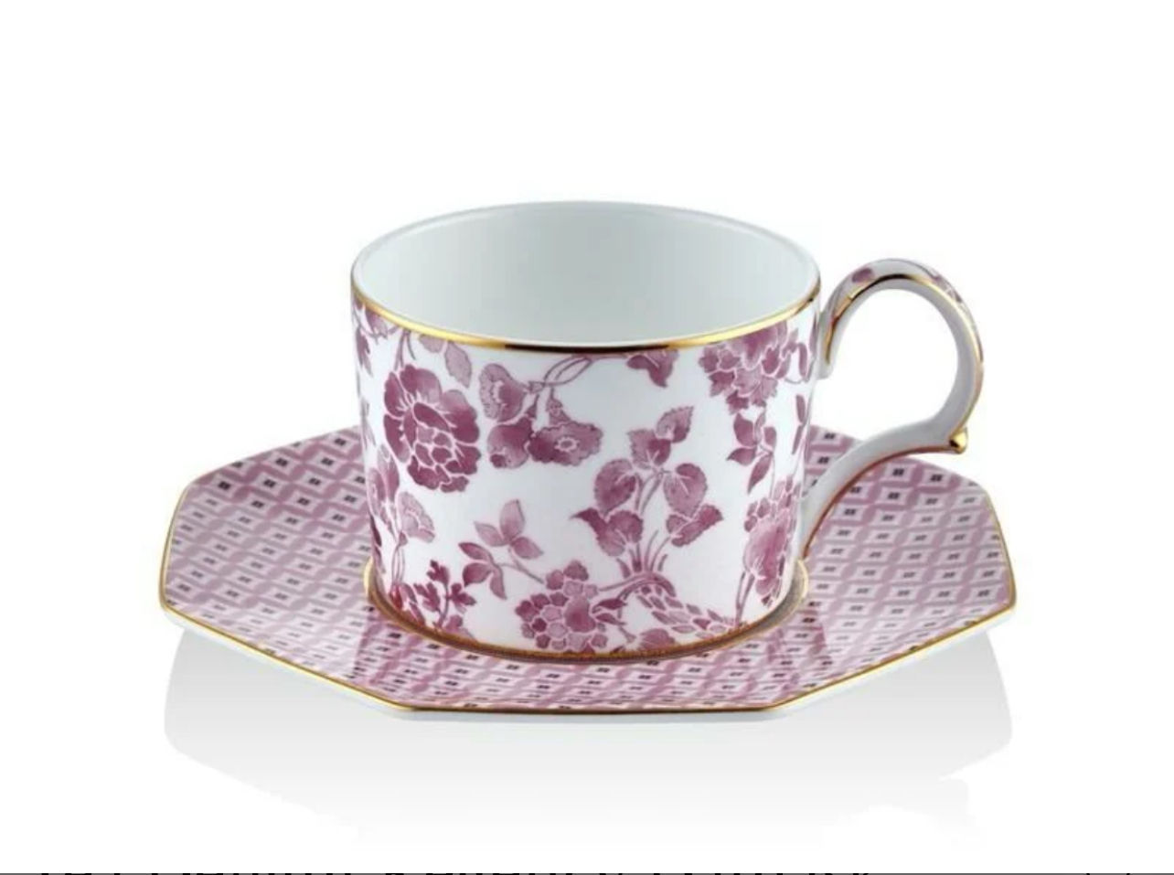 Tea Delight Regency Damask Pembe 6'Lı Çay Fincanı Seti