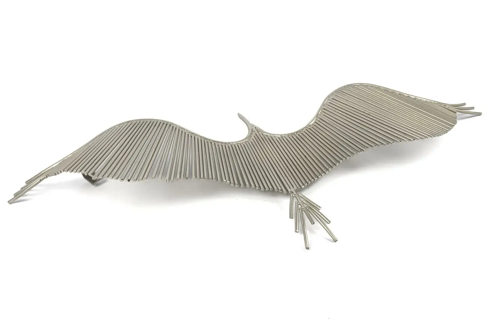 Antik Gümüş Kartal Duvar Dekor 80x32x8cm