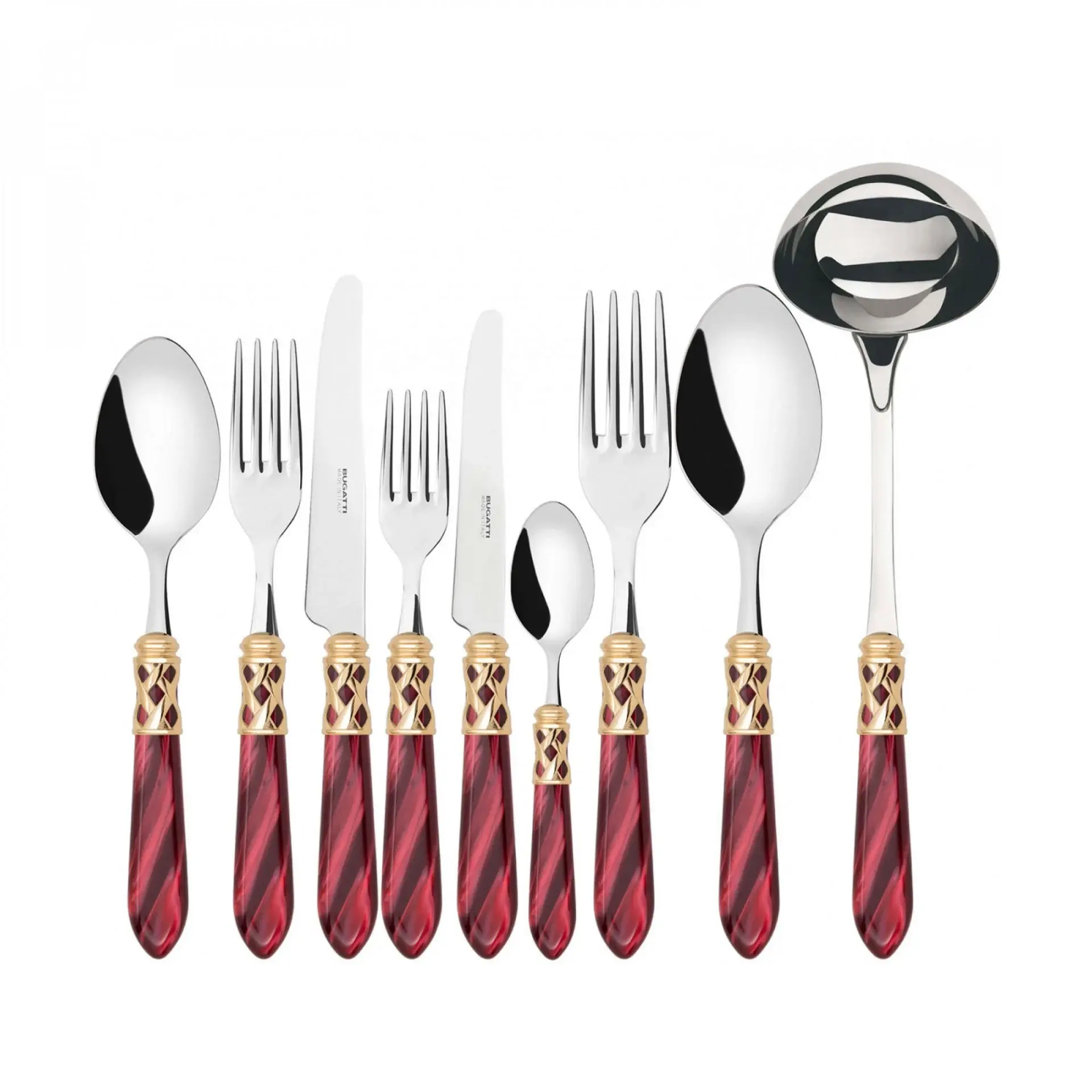 BUGATTI Bordo Gold 75 Parça Çatal Kaşık Bıçak Seti