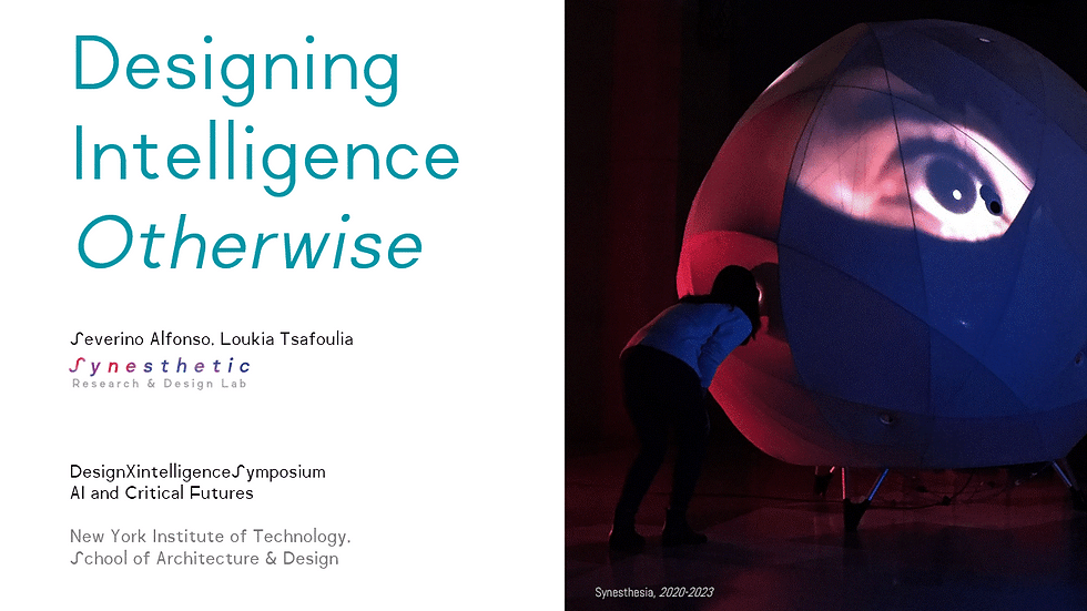 SR&DL Presentation: Design Intelligence: AI and Critical Futures