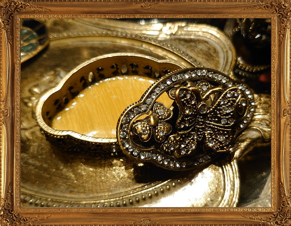 縮圖：Vintage butterfly locket 復古立體蝴蝶小盒