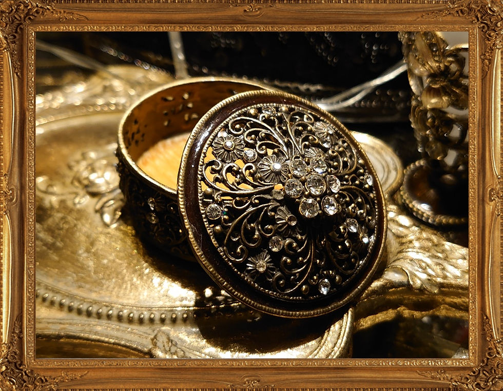 サムネイル： Vintage jewelry box 復古閃石首飾盒