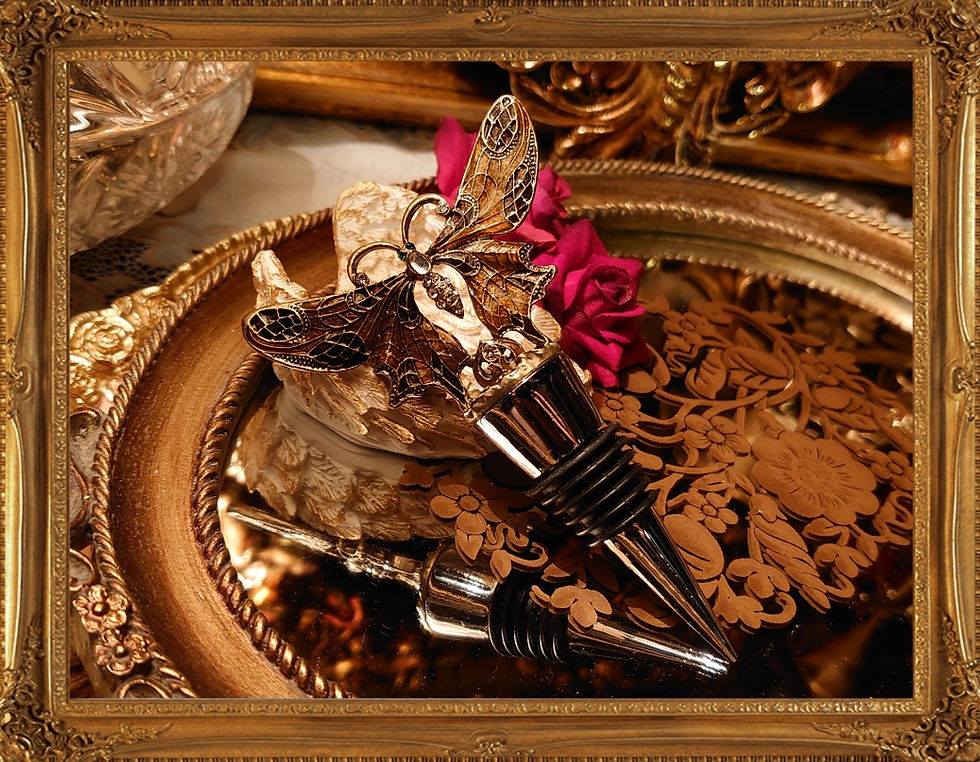 サムネイル： Vintage butterfly wine stopper 復古蝴蝶酒塞