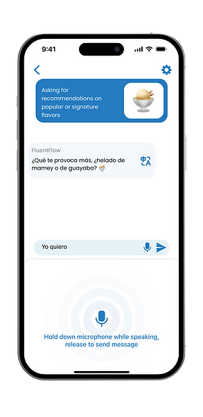 FluentFlow messages screen