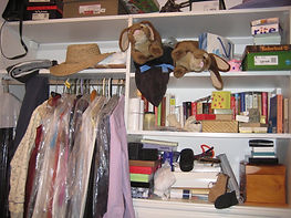 Disorganized walk in closet