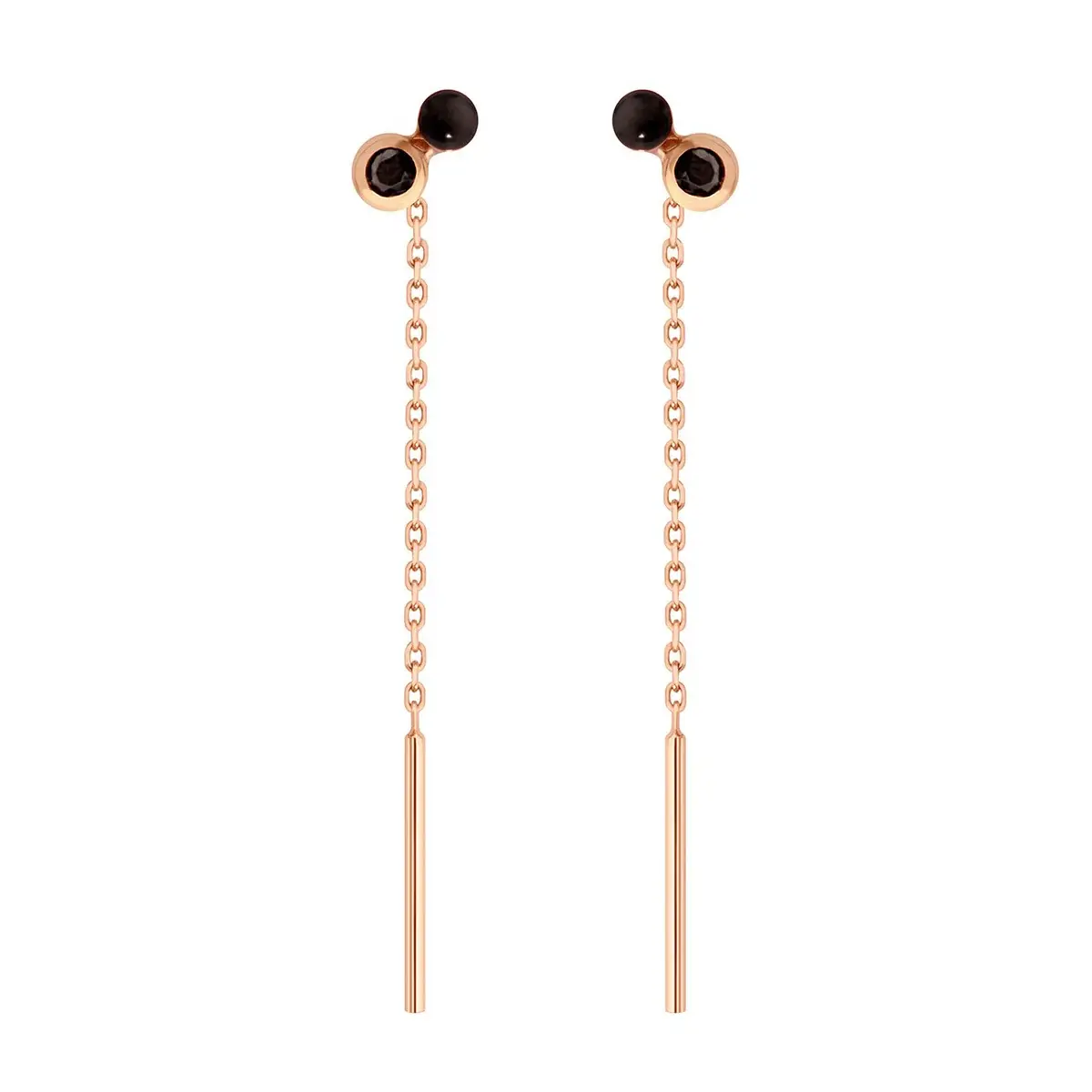 Boucles d'oreilles Dot, spinelle noire