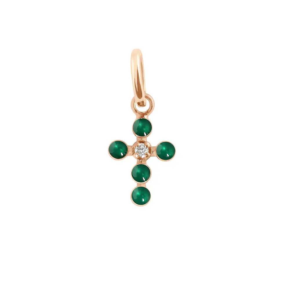 Miniature : Pendentif rubis Croix Perlée