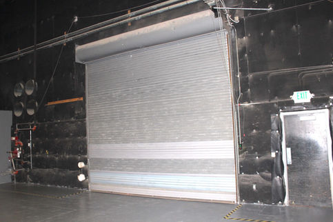 Interior image of Stage A roll up doors