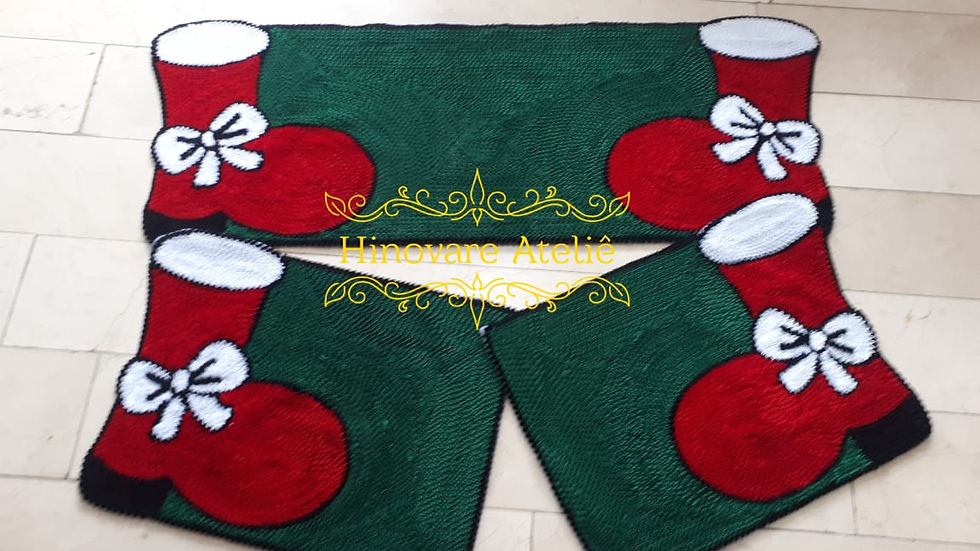 Miniatura: JOGO COZINHA FRUFRU BOTAS NATAL  3 PÇS REF.JC0090