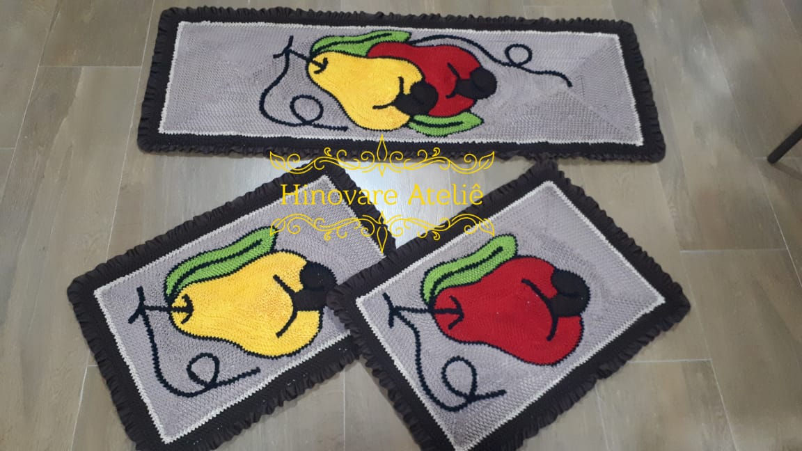 JOGO COZINHA FRUFRU CAJUS  3 PÇS REF.JC0093