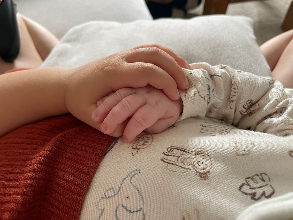 My boys holding hands