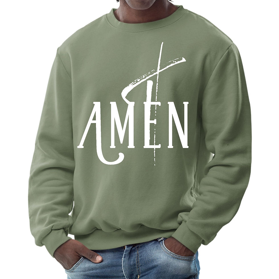 Thumbnail: Mens Graphic Sweatshirt - Amen White Print
