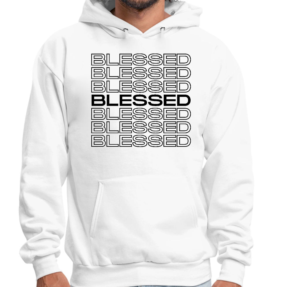 Thumbnail: Mens Graphic Hoodie Stacked Blessed Print