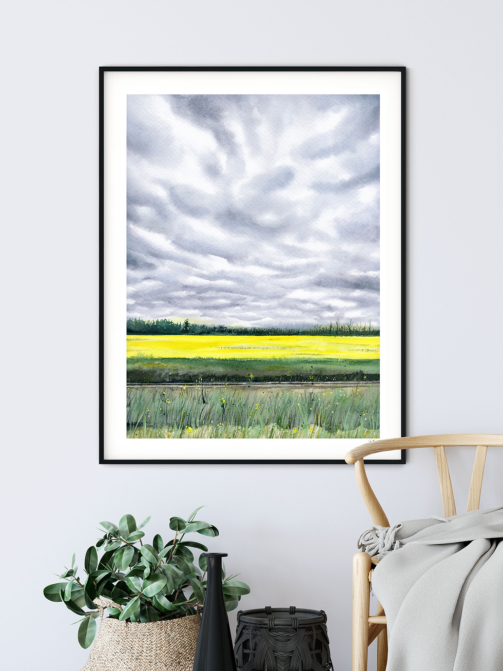 Thumbnail: "An August Prairie Sky" Watercolour Print