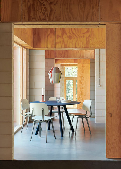 CPH 25 Table dia120xH74 smokey blue lino top deep blue wb lacquer oak_Revolt rice seat and