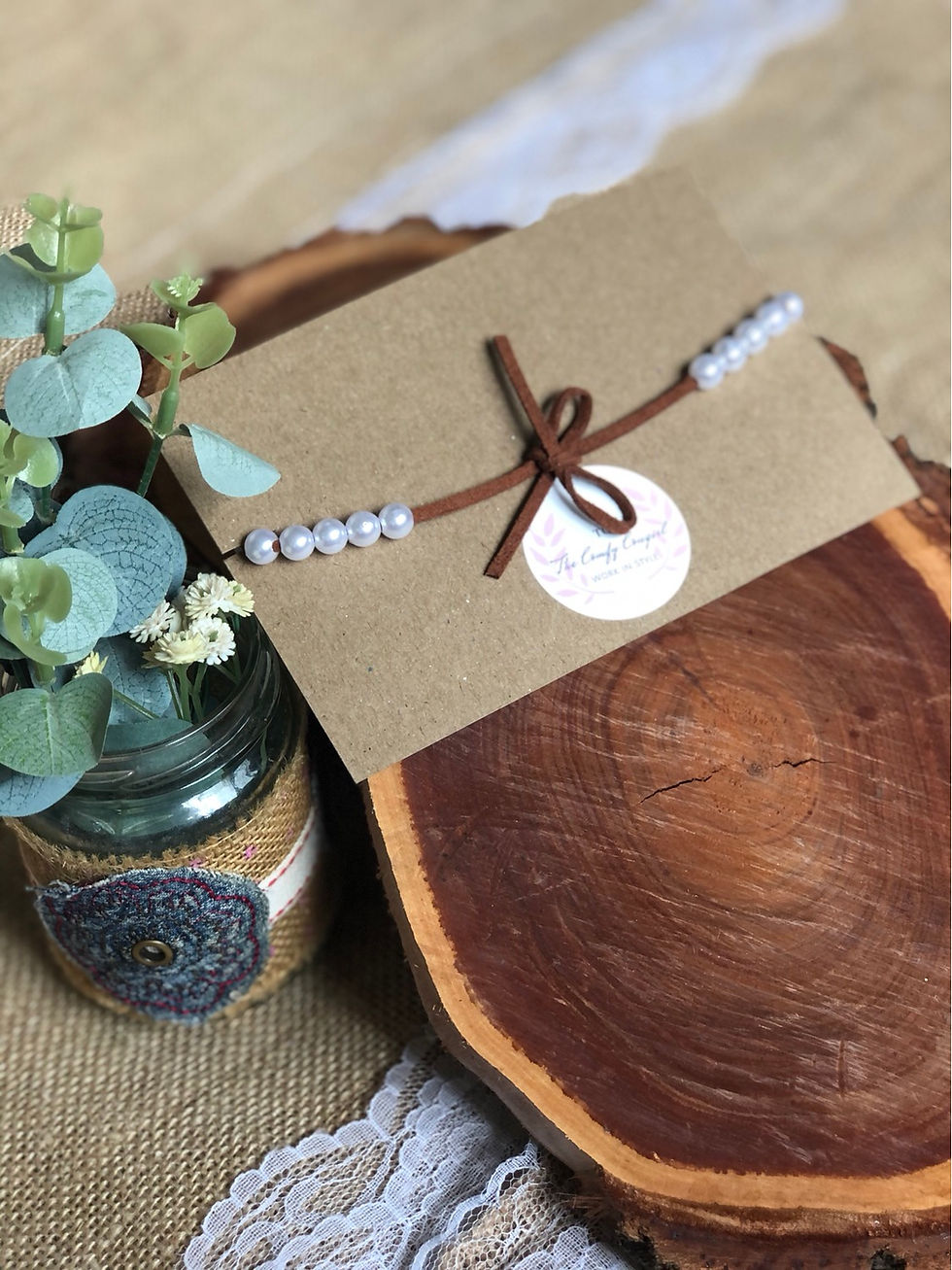 Full Pearl Dark Tan Swede Choker