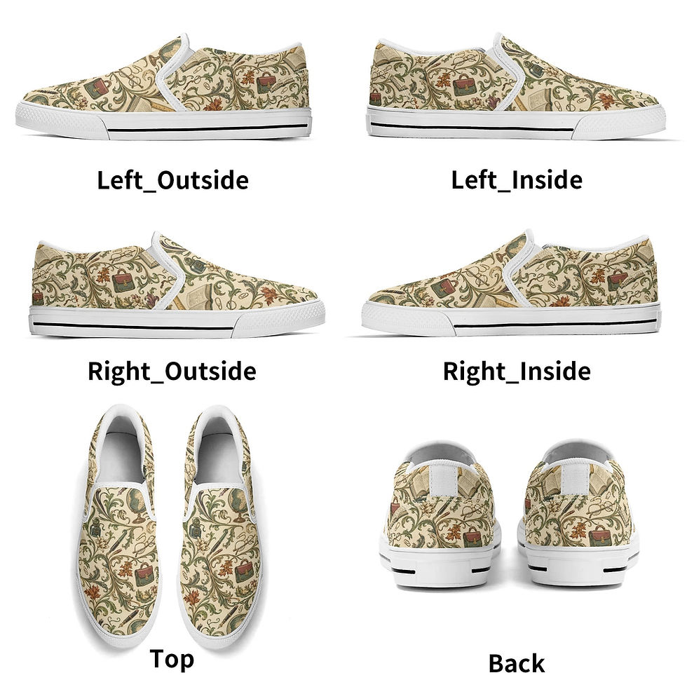 Thumbnail: Women's Slip On Shoes for Book Lovers, Teachers, Librarians