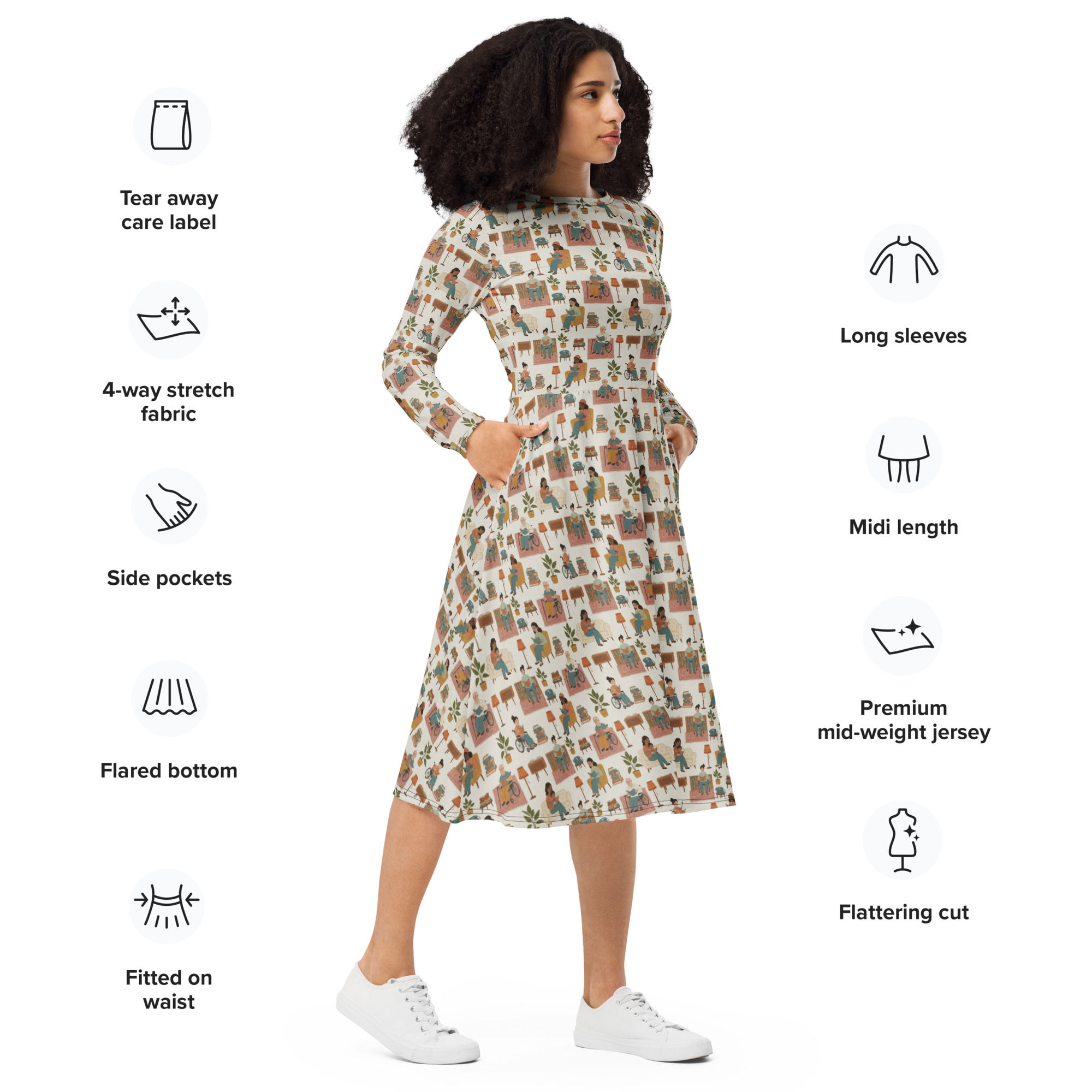 Cozy Readers Library Dress Inclusive Book Lover Pattern