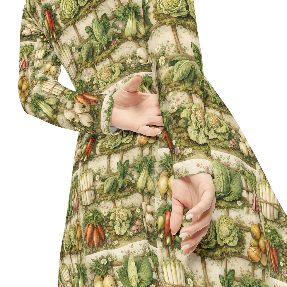 Thumbnail: Heirloom Garden Botanical Dress 1800s Illustration Farm Cottagecore