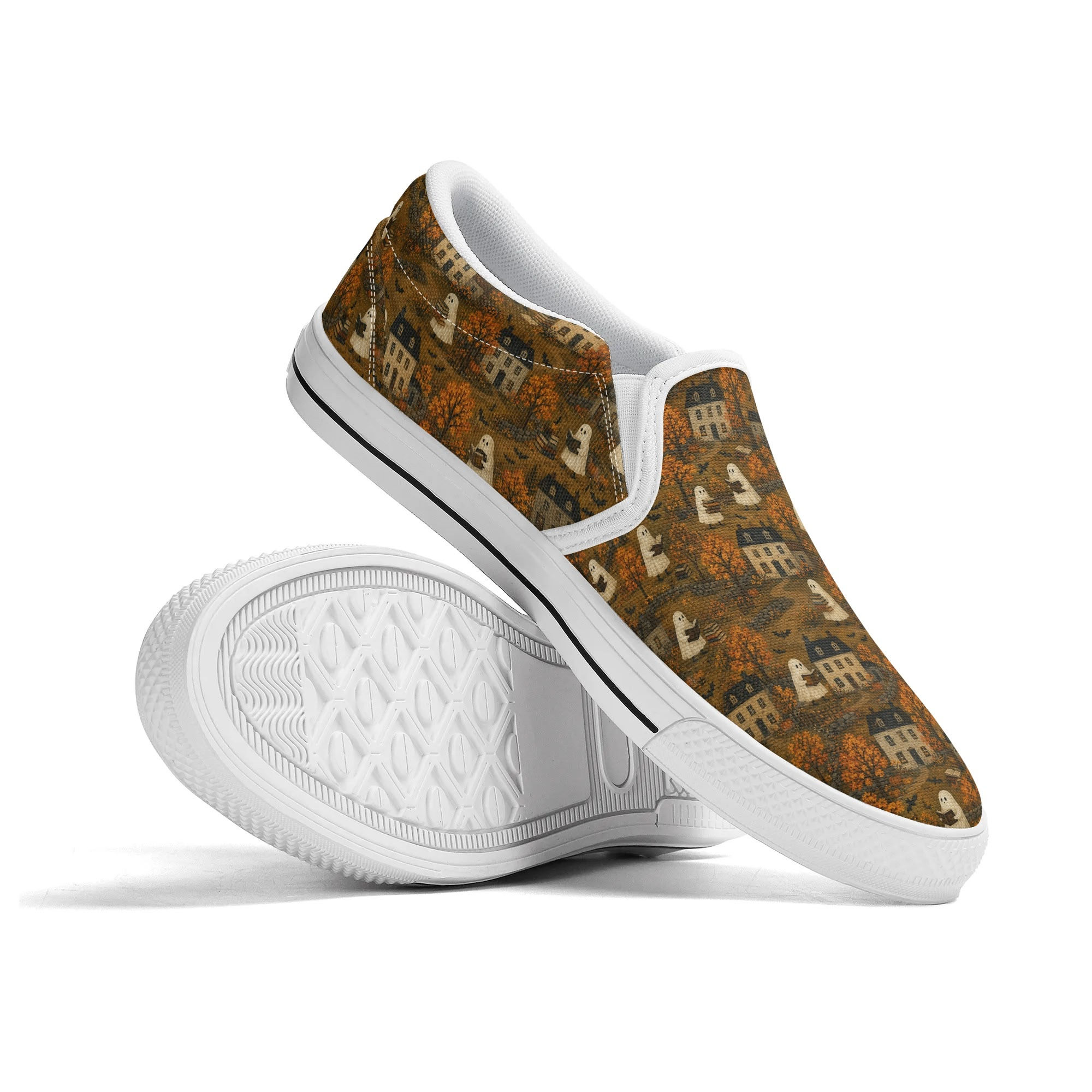 Women's Slip On Shoes for Book Lovers, Teachers, Librarians Ghosts in the Stacks