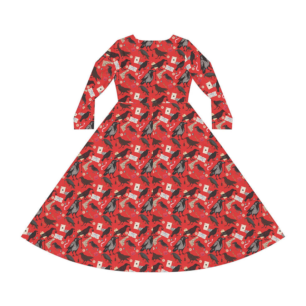 Thumbnail: The Trinket Collector Dress Vintage Raven Curiosities on Crimson
