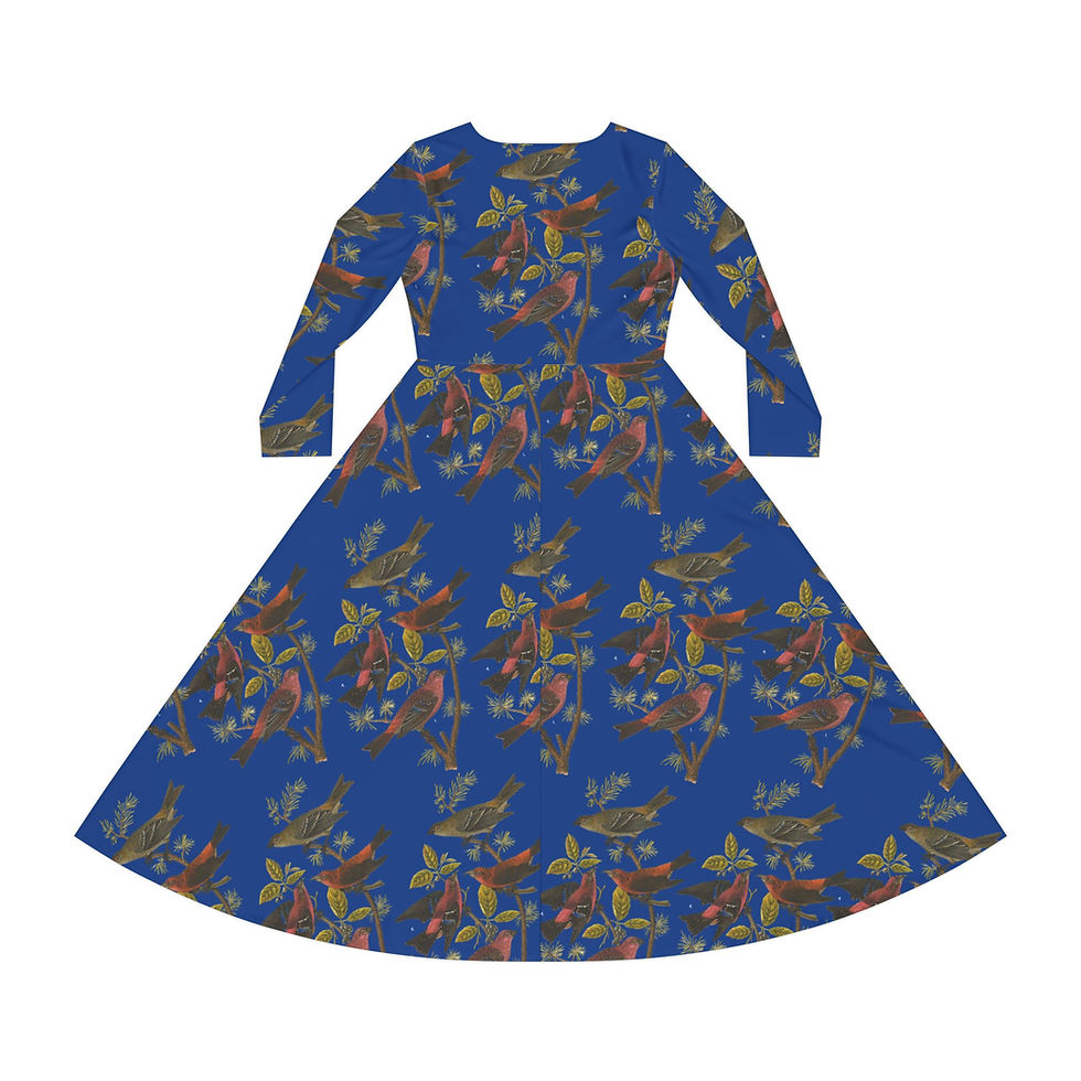 Thumbnail: Vintage 1800s Bird Dark Blue Ultra Soft Dress