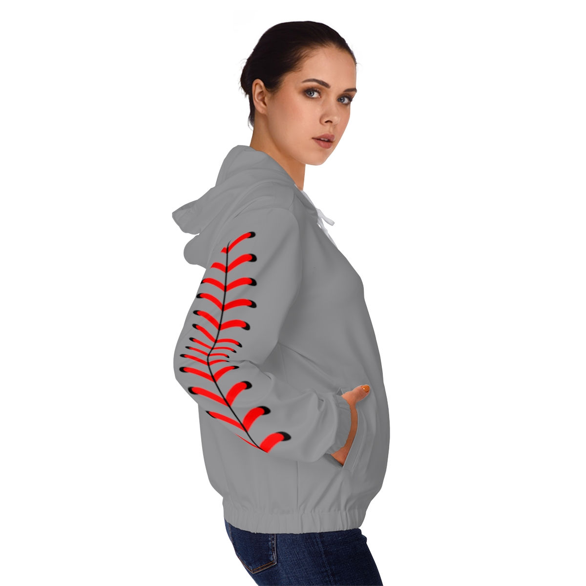 Bombers Women's Black Full-Zip Hoodie - Gray