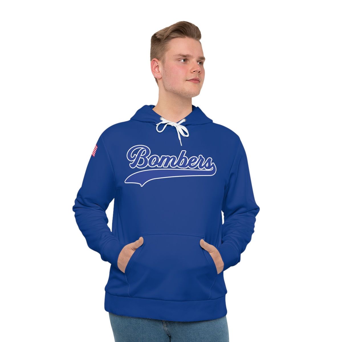 Mens Bombers Hoodie (Signature) - Blue