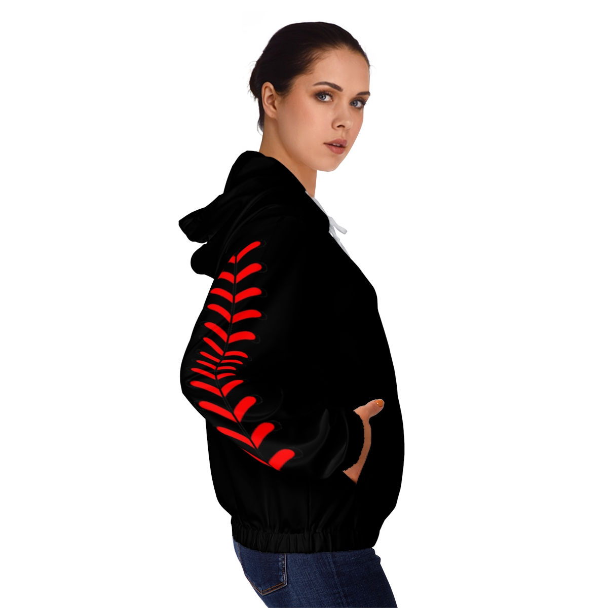 Bombers Women's Black Full-Zip Hoodie