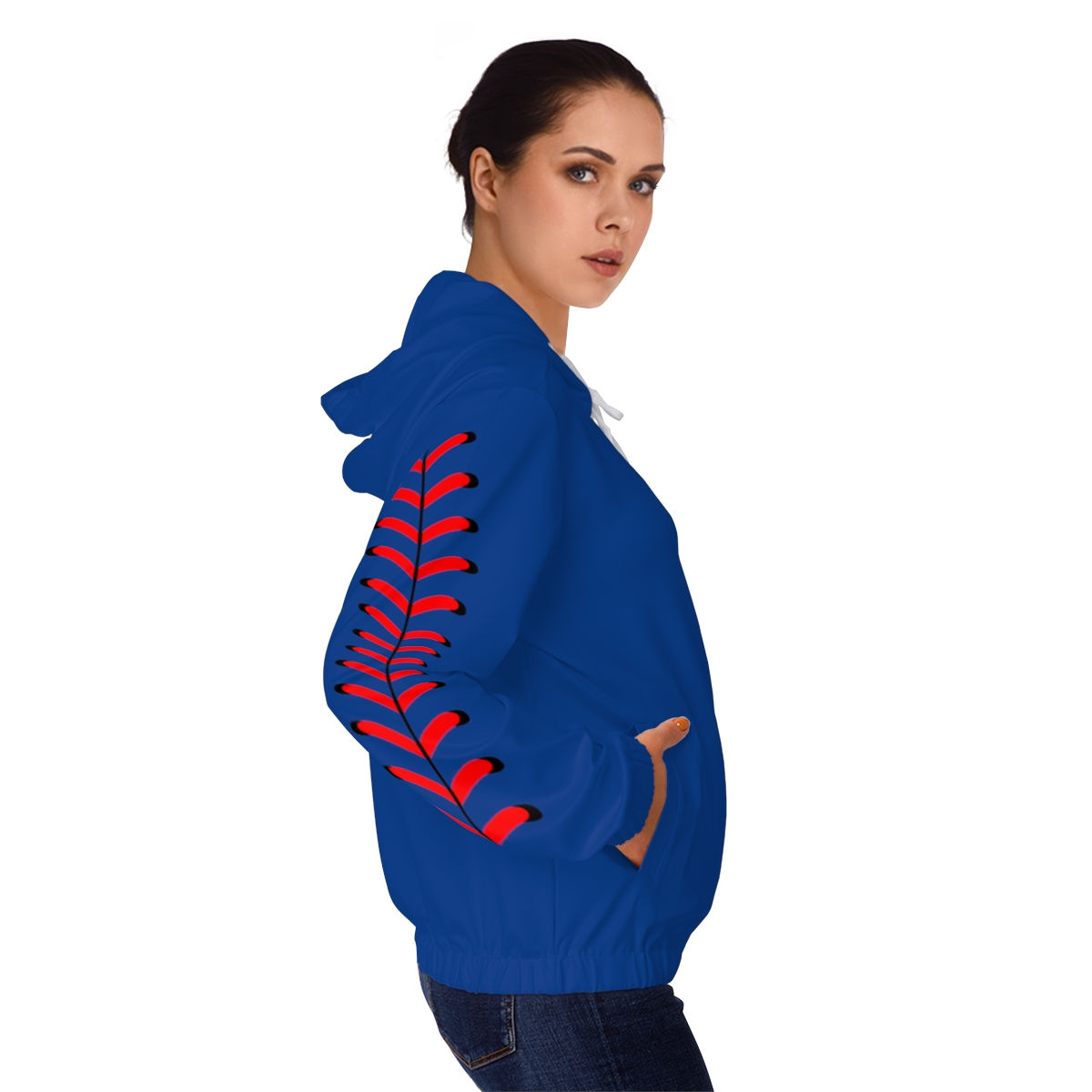 Bombers Women's Black Full-Zip Hoodie - Blue