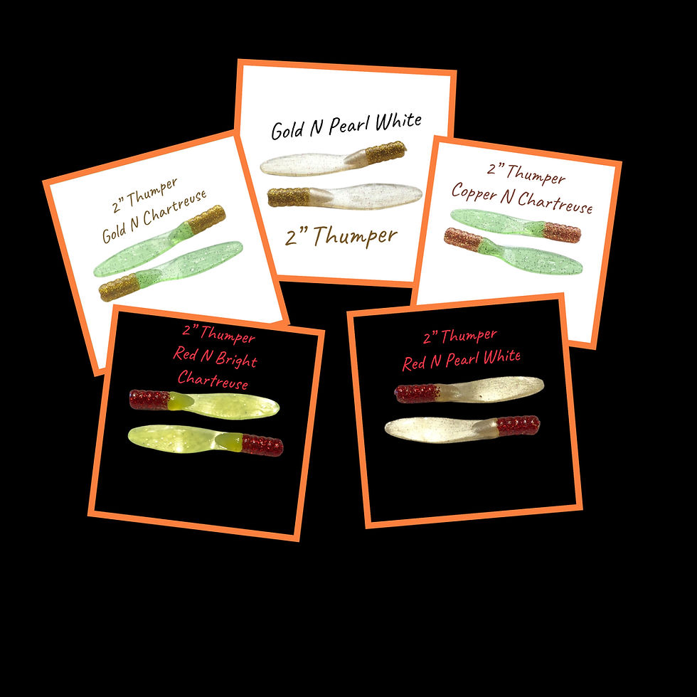 Thumbnail: 2” Thumper Flat Tail’s 10 Per Pack 