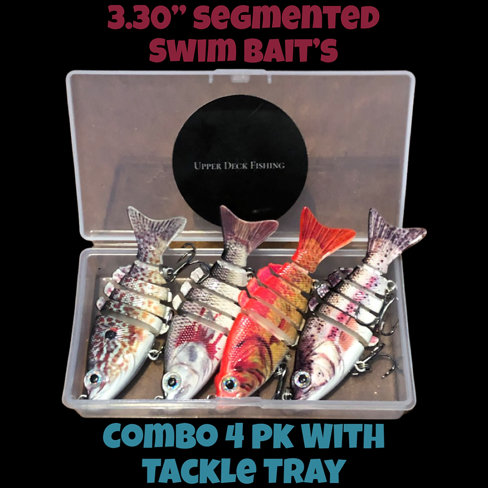 3.30” Segmented Swim Bait Combo 4 Pack With Tackle Tray