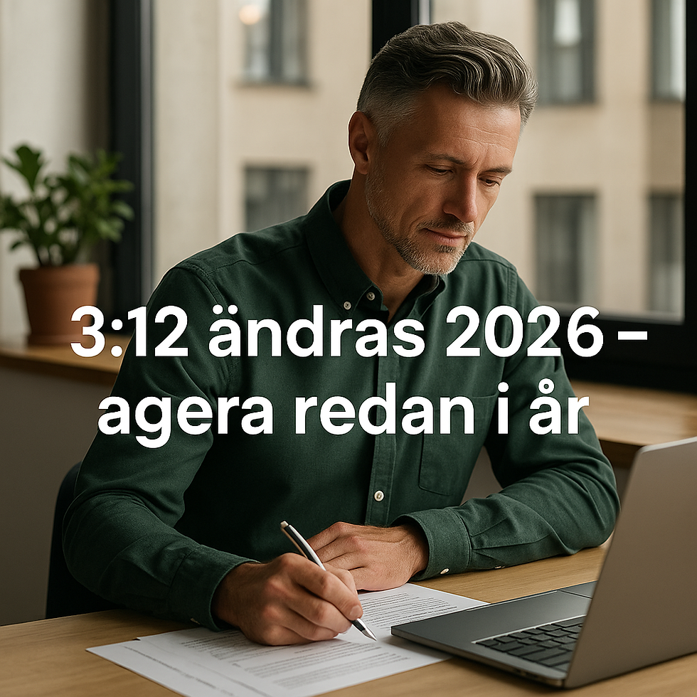 Illustration om 3:12 regler 2026 och varför företagare måste agera under 2025