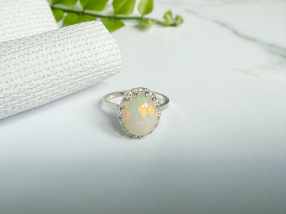Thumbnail: Opal ring in Sterling Silver Size 7.5