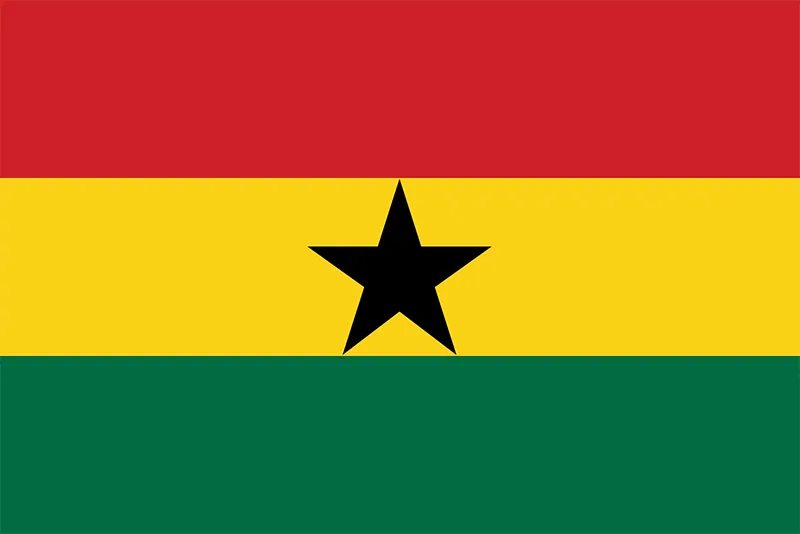 A flag of Ghana showing that Zeraki is present there