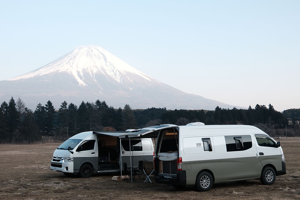Rent a campervan in Japan, Travel Japan by campervan, Road trip Japan, Campervan Japan, Camping in Japan, Mount Fuji road trip, Lake Kawaguchiko camping, Tokyo campervan, Japan camper van, mini camper van , rental car Japan
